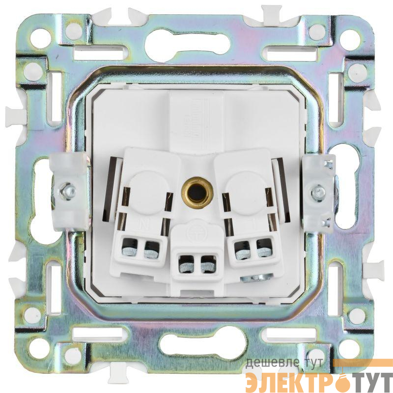Розетка SKANDY 16А с заземл. защ. шторки SK-R04T титан IEK SK-R14-16-K48