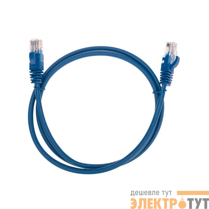 Патч-корд U/UTP CAT 5e RJ45-RJ45 26AWG LSZH син. 1м Rexant 02-0104-1