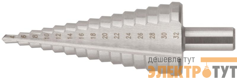Сверло по металлу ступенчатое 4-32мм 15 ступеней HSS КУРС 36405