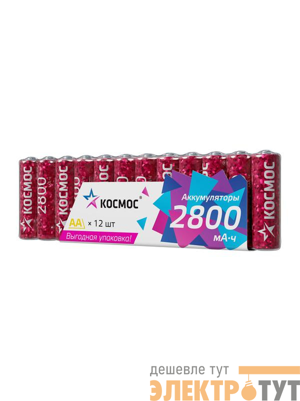 Аккумулятор HR6 2800мАч Ni-MH 12 в спайке КОСМОС KOCR6NIMH2800mAh12S