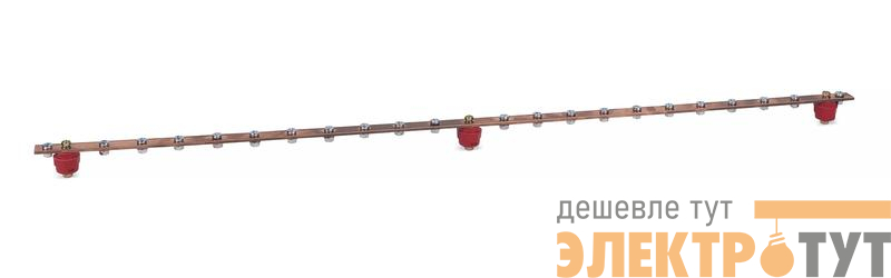 Шина заземления медная с изоляторами CGB-IN-22-1m вертик. 22 точки подключения длина 1м Cabeus 11135c