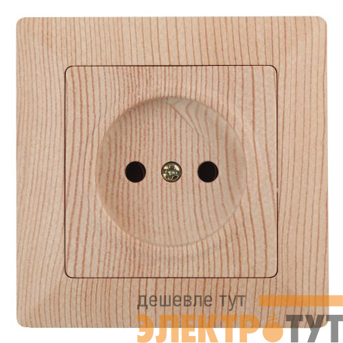 Розетка 1-м СП Solo 4-201-11 16А IP20 250В 2P без заземл. сосна Intro Б0053648