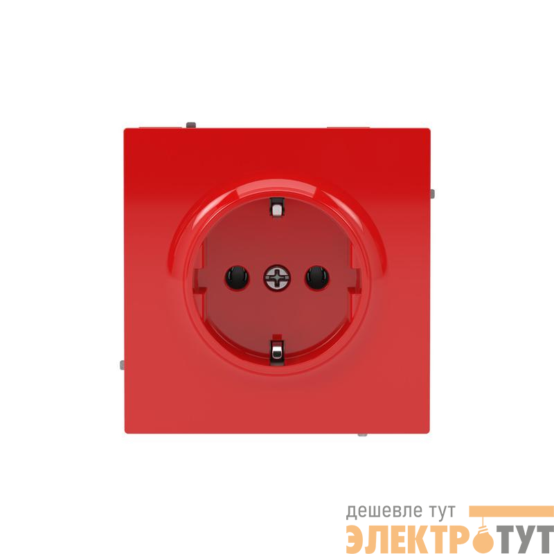 Розетка силовая KANT 2P+E без шторки красн. сатин DKC 7001033