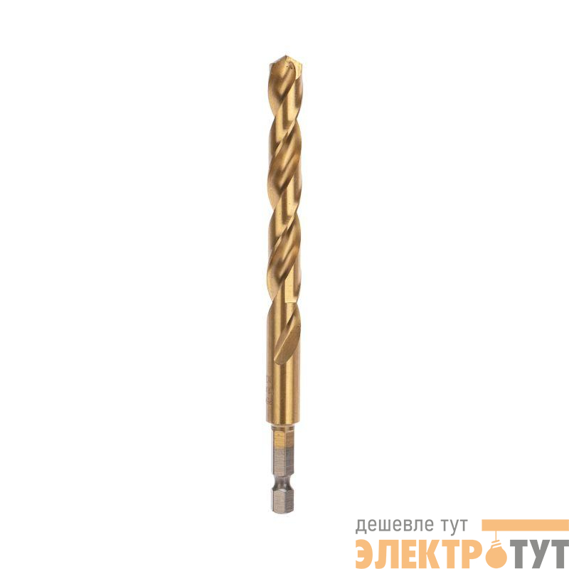 Сверло по металлу 10мм Р6М5 ТИТАН шестигранный хвостовик DIN 338 Kranz KR-91-5511