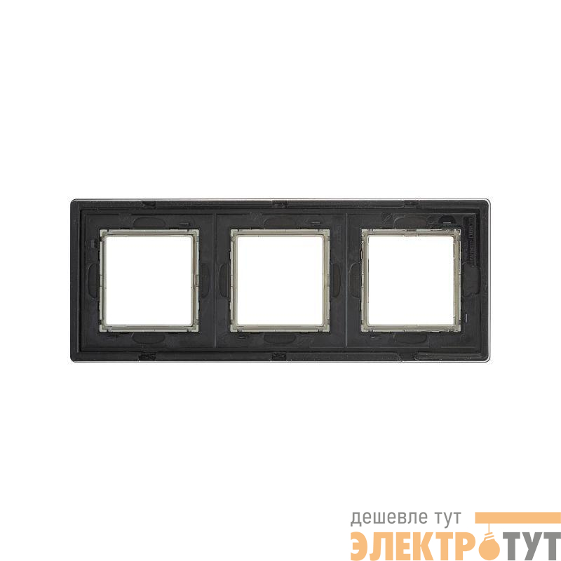 Рамка 3-м 6мод. Avanti алюм. черн. DKC 4402836