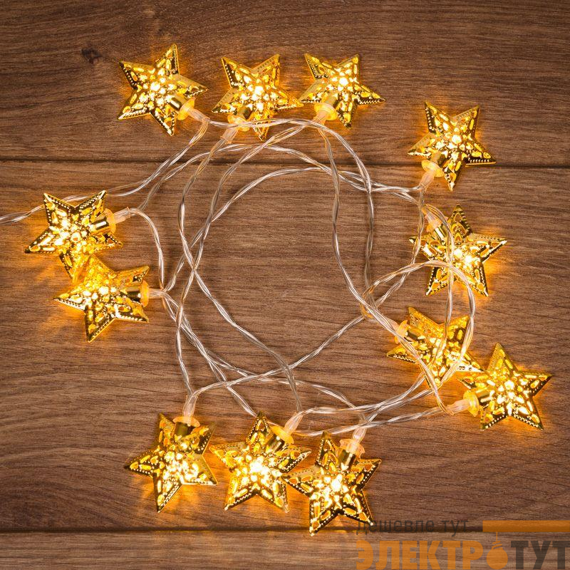 Гирлянда светодиодная "Звезды" 1.2м 12LED тепл. бел. 0.5Вт IP44 на солнечной батарее Neon-Night 303-070