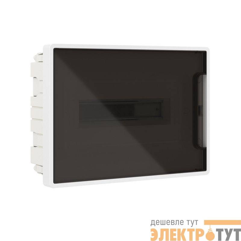 Щиток встраиваемый Фрейм (FRAME) ЩРв-п-12 12мод с тонированной дверцей с 2 шинами PEN на 6 и 8 отверст. бел. DKC F12B1WD