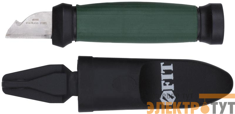 Нож электрика нерж.сталь 2-х сторонняя заточка лезвие 33мм FIT 10642
