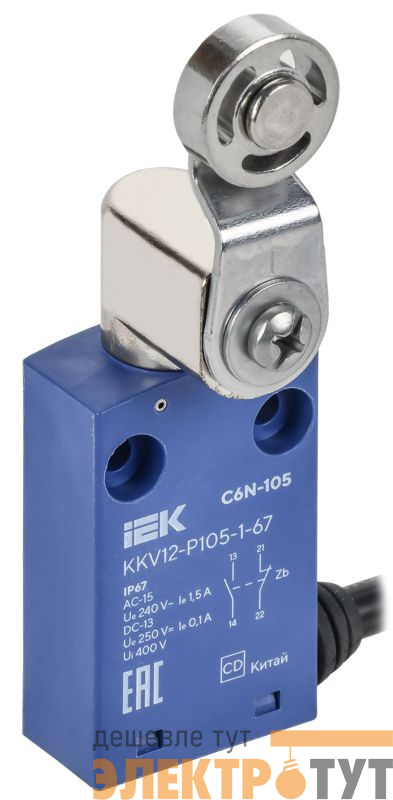 Выключатель концевой C6N-105 IP67 рычаг с метал. роликом IEK KKV12-P105-1-67