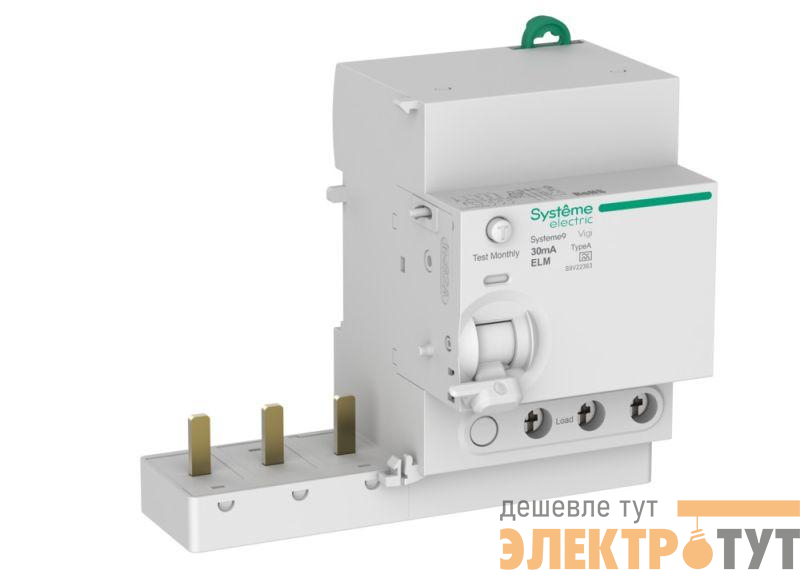 Блок дифференциального тока 3п 63А 30мА тип A Systeme9 400В SE S9V22363