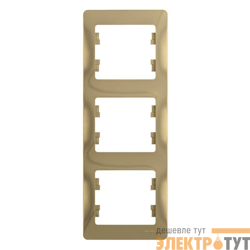 Рамка 3-м Glossa вертикал. титан SE GSL000407