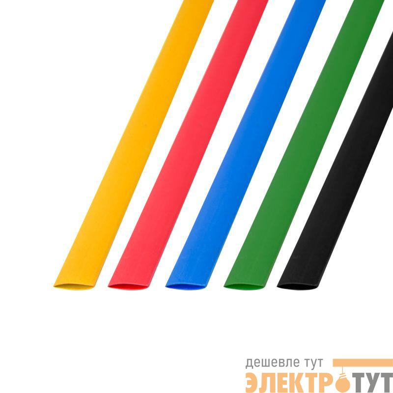 Набор трубок термоусадочных ТУТ нг 10.0/5.0 5 цветов 1м (уп.50шт) Rexant 29-0160