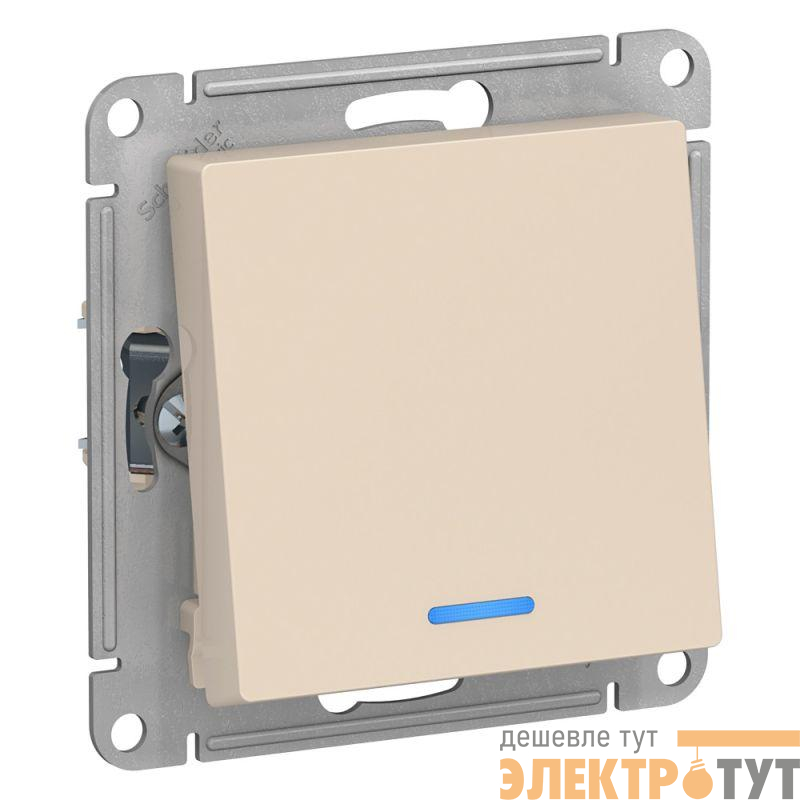 Переключатель проходной 1-кл. СП AtlasDesign 10А IP20 (сх. 6а) 10AX с подсветкой механизм беж. SE ATN000263
