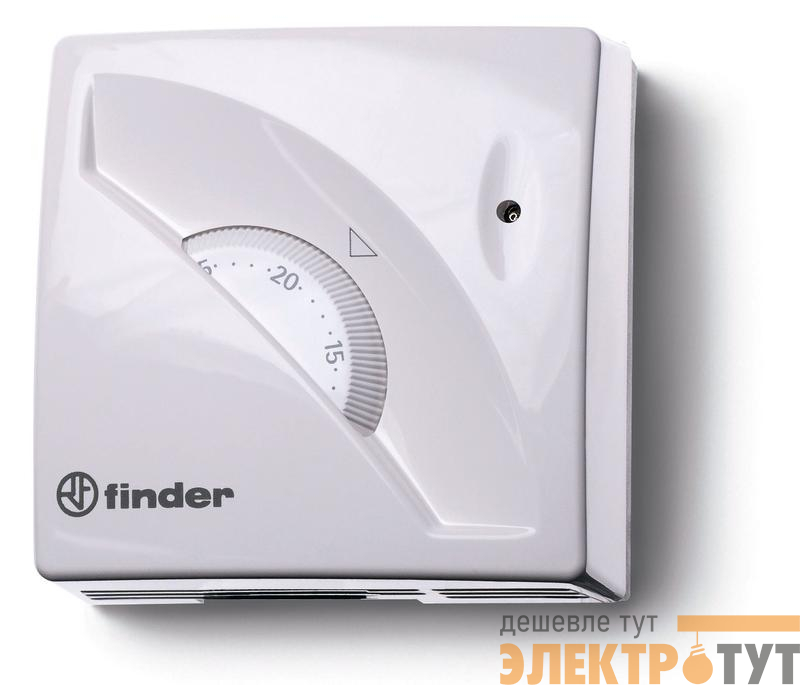 Термостат комнатный 1СО 16А монтаж на стену поворотная ручка бел. FINDER 1T010