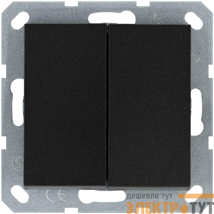 Кнопка 2-кл. 10А IP20 с переключающим контактом механизм антрацит Jasmart G3020B