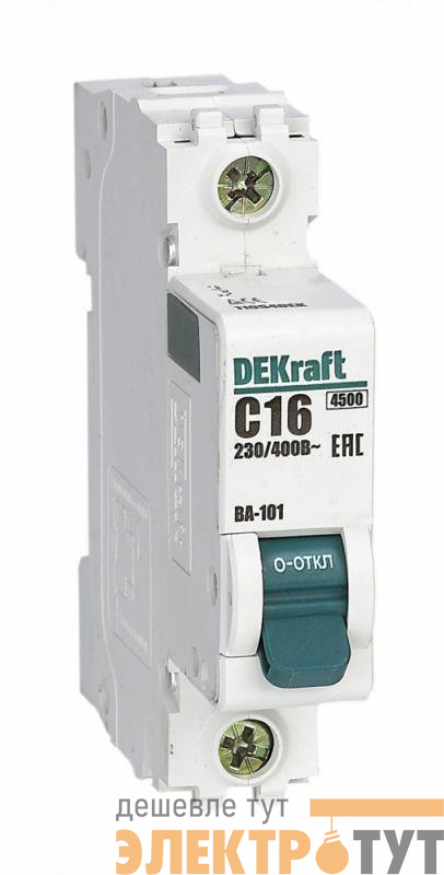 Выключатель автоматический модульный 1п C 16А 4.5кА ВА-101 DEKraft 11054DEK