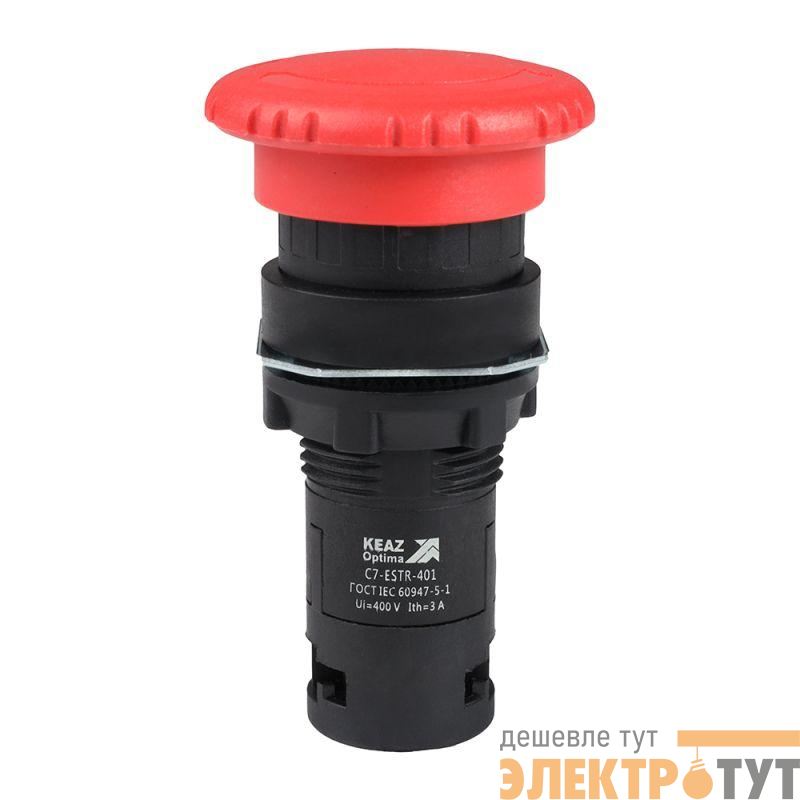 Кнопка аварийного останова OptiSignal Compact D22 С7-ESTR-401 красн. 1НЗ XB7ES542P КЭАЗ 362129
