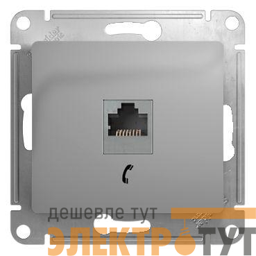 Розетка телефонная 1-м СП Glossa RJ11 механизм алюм. SE GSL000381T