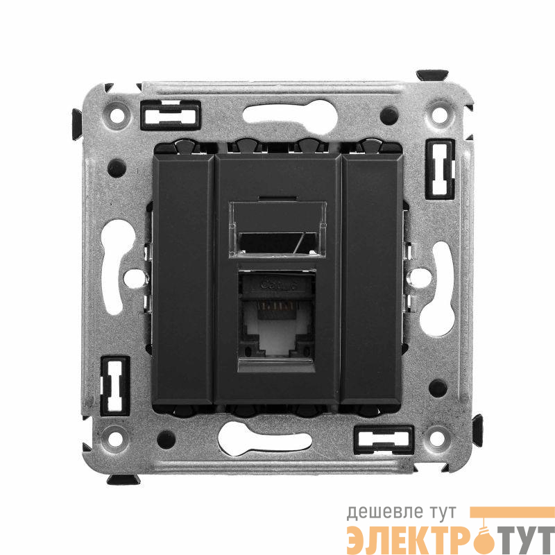 Розетка компьютерная 1-м СП Avanti "Черный матовый" RJ45 кат.6 DKC 4412293