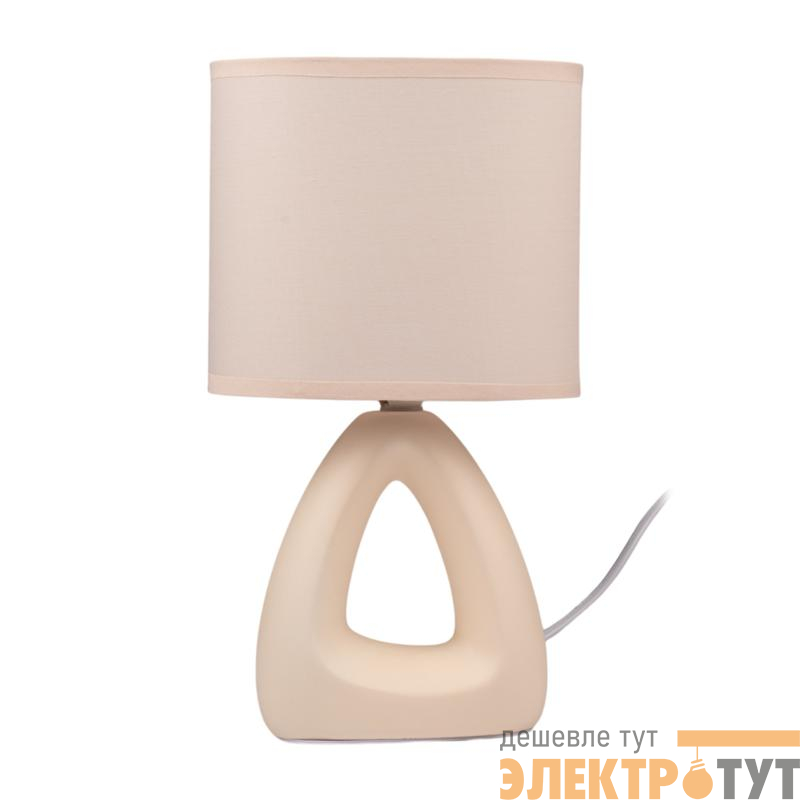 Светильник настольный JH2-01-iv E14 IP20 170х100х300мм керамика; ткань; PVC-пластик беж. JazzWay 5062306