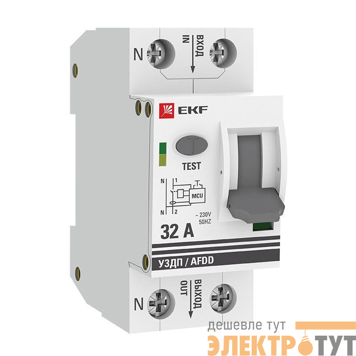 Устройство защиты от дугового пробоя (УЗДП) 1P+N 32А PROxima EKF afdd-2-32-pro