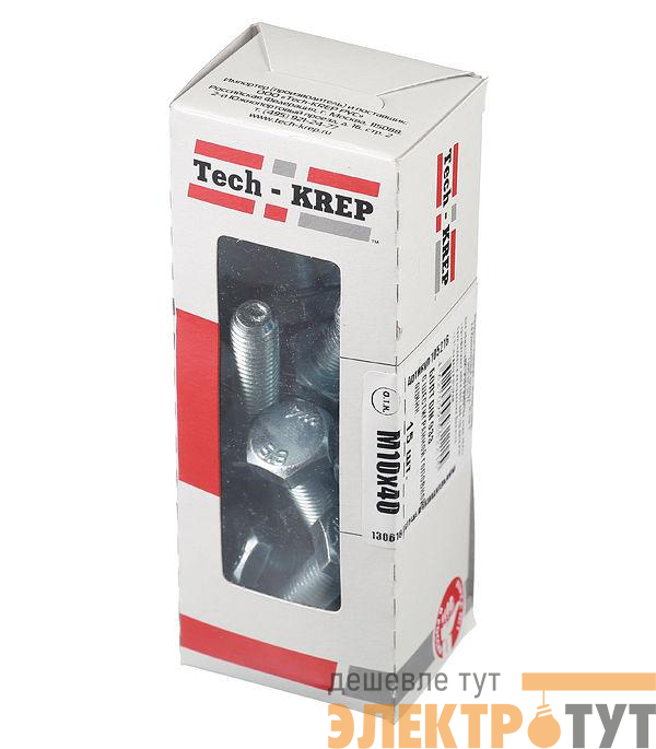 Болт с шестигранной головкой DIN933 М10х40 оцинк. (уп.15шт) Tech-Krep/Zitar 105216