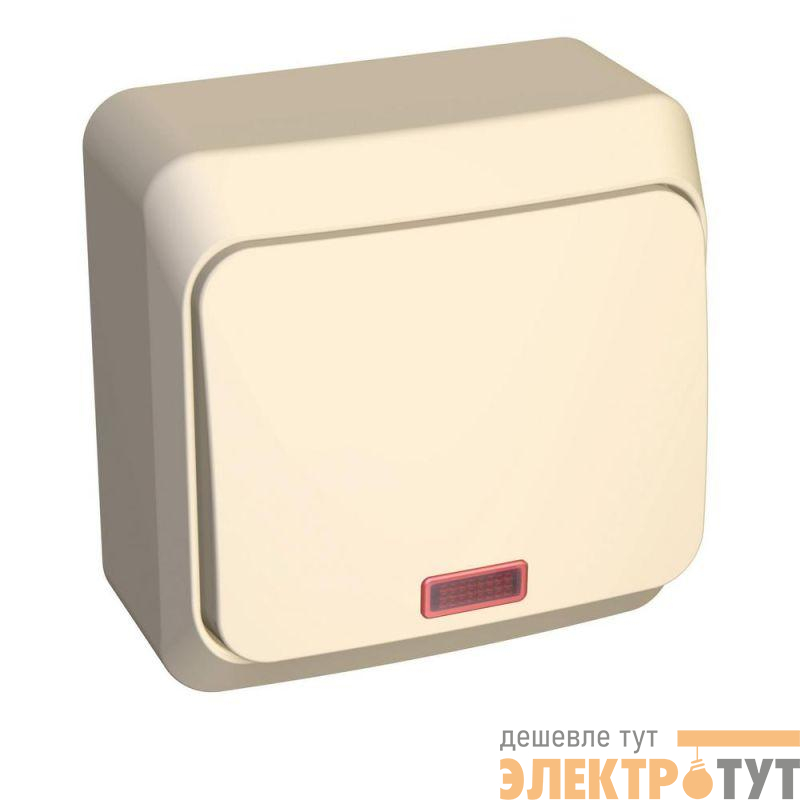 Переключатель проходной 1-кл. ОП Этюд 10А IP20 с подсветкой крем. SchE BA10-007K