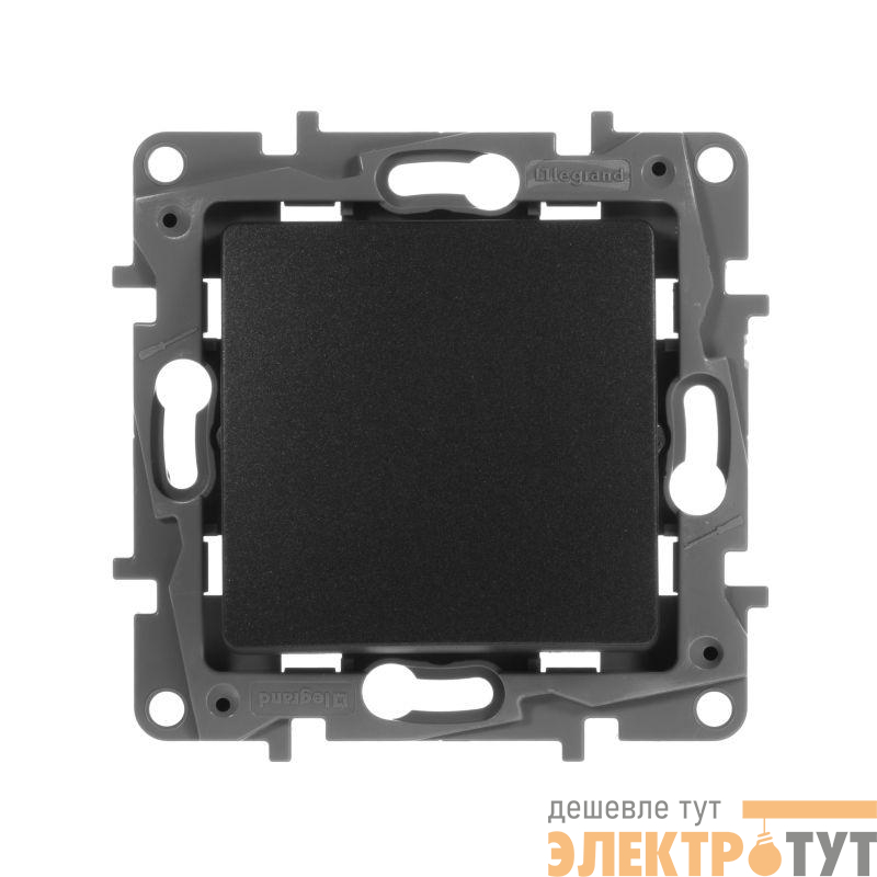 Переключатель 1-кл. СП Etika 10А IP20 250В 10AX авт. зажимы механизм антрацит Leg 672605