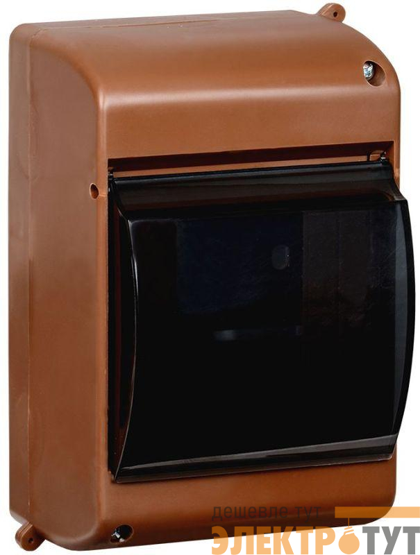 Корпус ОП КМПн 2/4 Krepta 3 IP30 для 4-х авт. выкл. прозр. крышка пластик. дуб IEK MKP42-N-04-30-12-D