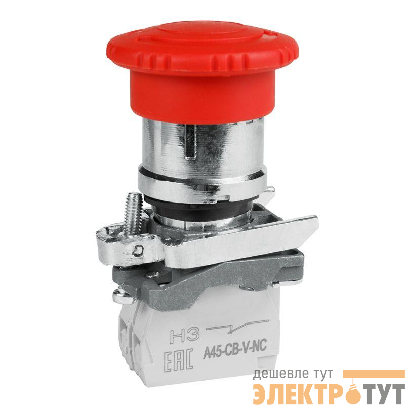 Кнопка аварийного останова OptiSignal D22 C4-ESTR-01 металл 1НЗ возврат поворотом XB4BS8442 КЭАЗ 332178