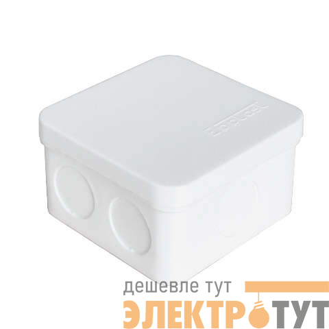 Коробка распределительная ОП 75х75х45мм IP54 6 выходов без гермовводов крышка защелкивающаяся бел. Epplast 225331