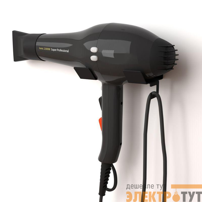 Держатель для хранения фена с креплением для сетевого кабеля черн. Rexant 38-0705