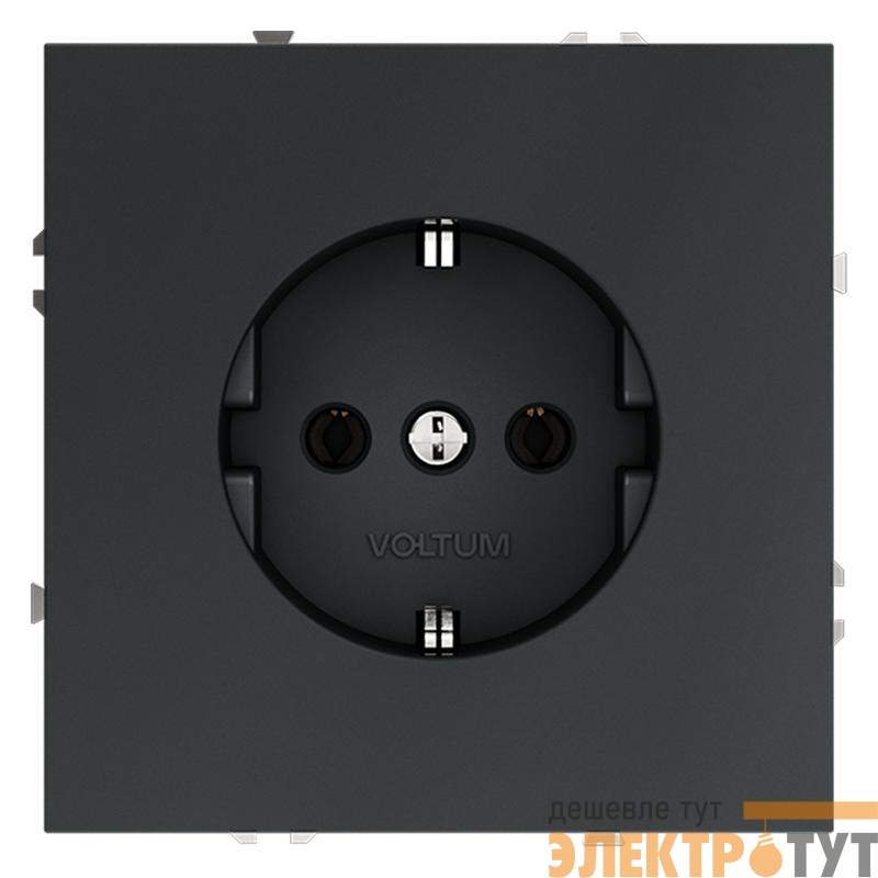 Розетка 1-м СП S70 16А с заземл. механизм графит Voltum VLS040107