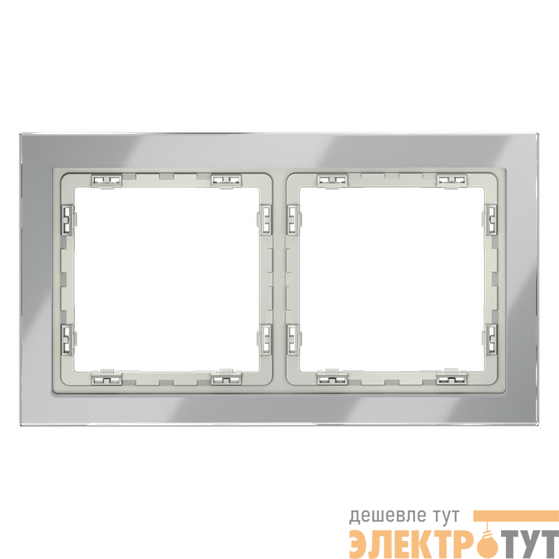 Рамка 2-м S70 стеклян. сталь Voltum VLS110205