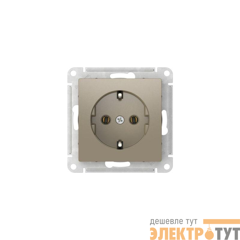 Розетка AtlasDesign 16А с заземл. быстрозажим. клем. механизм шампань SE ATN000543S