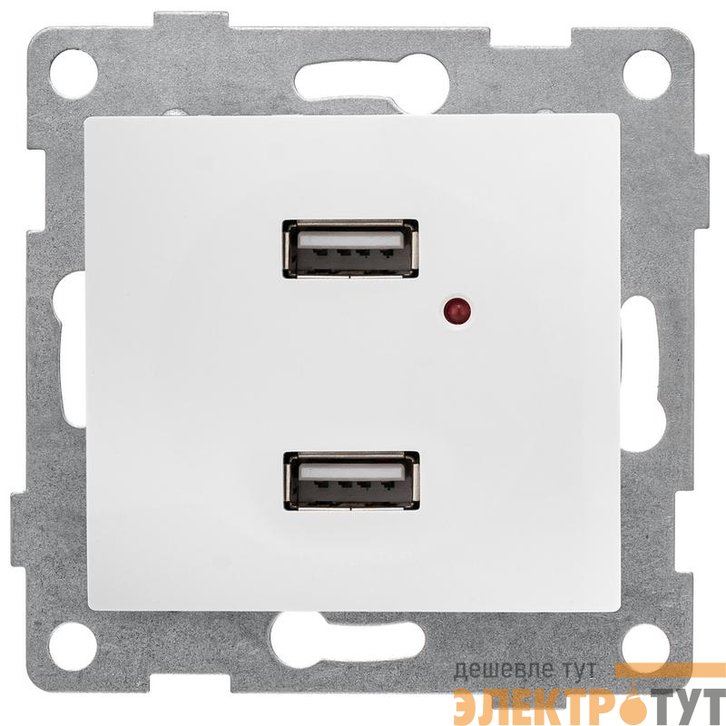 Розетка USB 2-м СП Bravo механизм бел. GUSI С10USB2-001