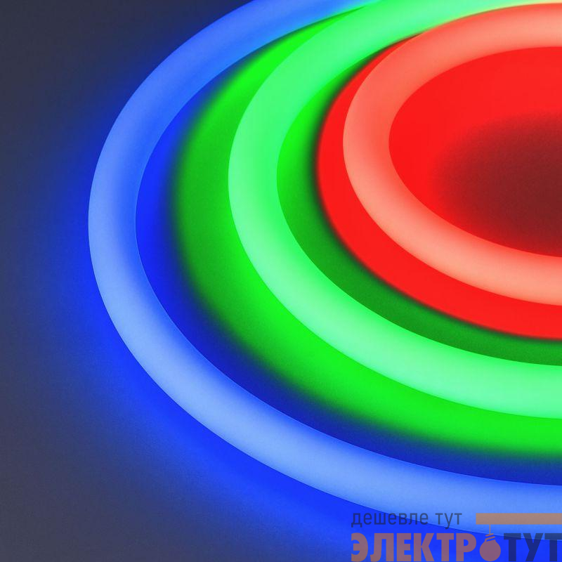 Лента светодиодная MOONLIGHT-TOP-G280-D18mm 24V RGB 360deg 13Вт/м IP65 3838 wire x1 прямой вывод кабеля герметичная (уп.5м) Arlight 038762