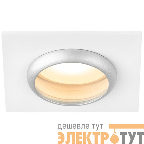 Светильник KL110 MR16 GU5.3 встраив. алюм. WH/SL бел./серебро матов. ЭРА Б0061532