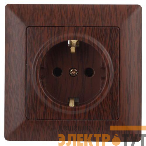 Розетка 1-м СП Solo 4-202-10 16А 250В IP20 2P+E Schuko с заземл. венге Intro Б0053655