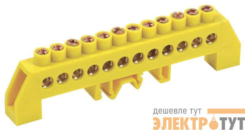 Шина PE "земля" в комб. DIN-изол. "Стойка" ШНИ-8х12-12-КС-Ж IEK YNN10-812-12DP-K05