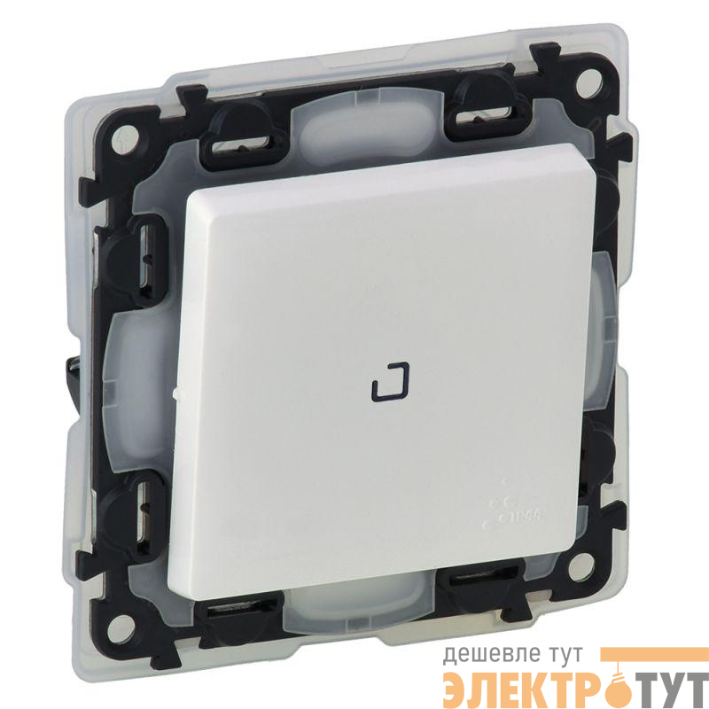Выключатель 1-кл. СП Valena Life 10А IP44 250В 10AX с подсветкой с лицев. панелью механизм бел. Leg 752161