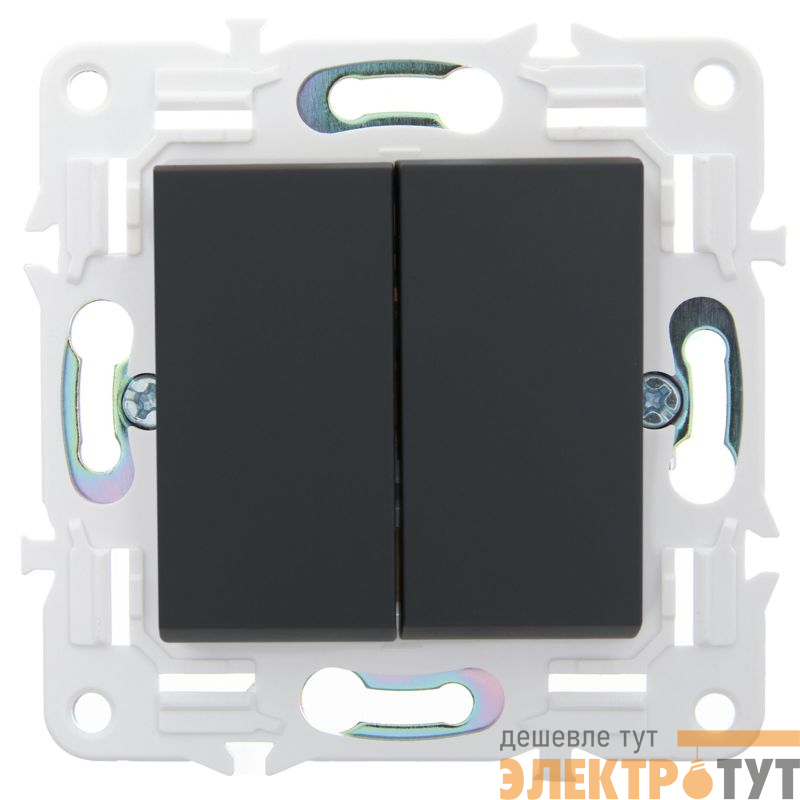 Выключатель проходной 2-кл. SKANDY 10А SK-V05G графит IEK SK-V22-0-10-K53