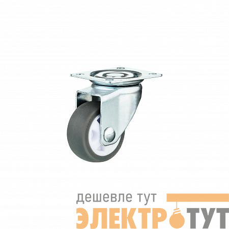 Колесо аппаратное поворотное п/п обод резина сер. подшипник скольжения площадка d40 без тормоза (уп.1шт) Tech-Krep/Zitar 152362