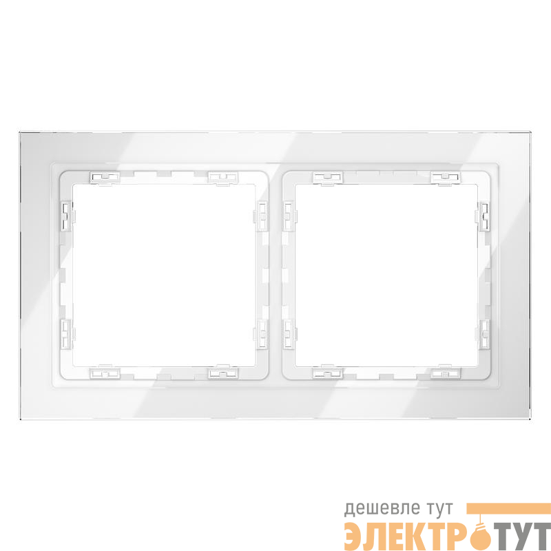Рамка 2-м S70 стеклян. бел. Voltum VLS110201