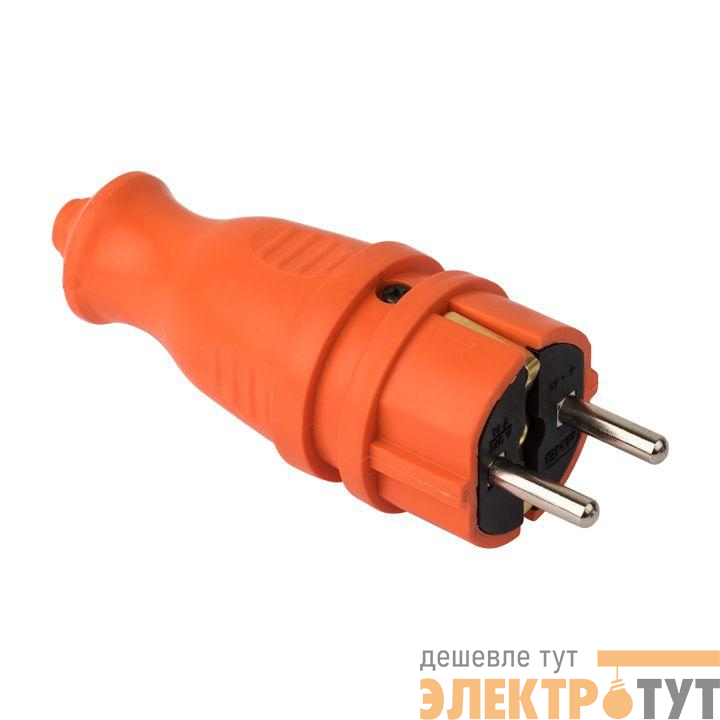 Вилка прямая 16А 2P+PE 230В IP44 каучук оранж. PROxima EKF RPS-011-16-230-44-ro