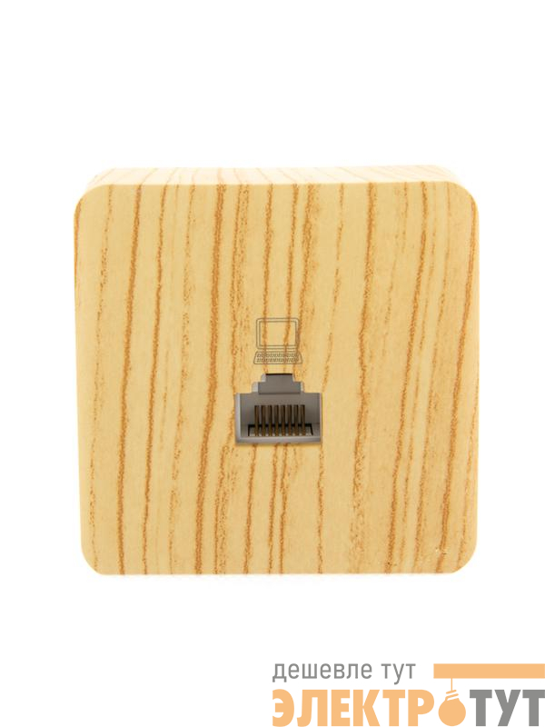 Розетка компьютерная 1-м ОП Viola RJ45 беленый дуб LEZARD 751-5200-139