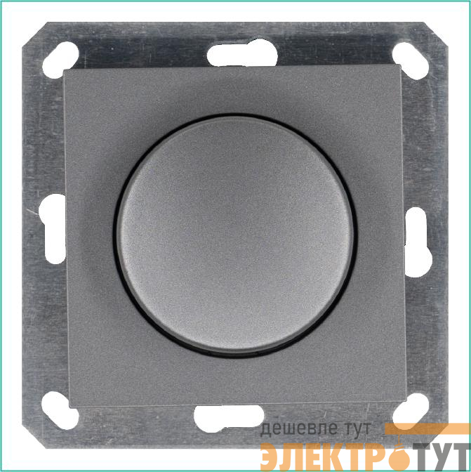 Светорегулятор поворотно-нажимной (диммер) LED 30-400Вт 1gang 2way механизм алюм. Jasmart G4012S