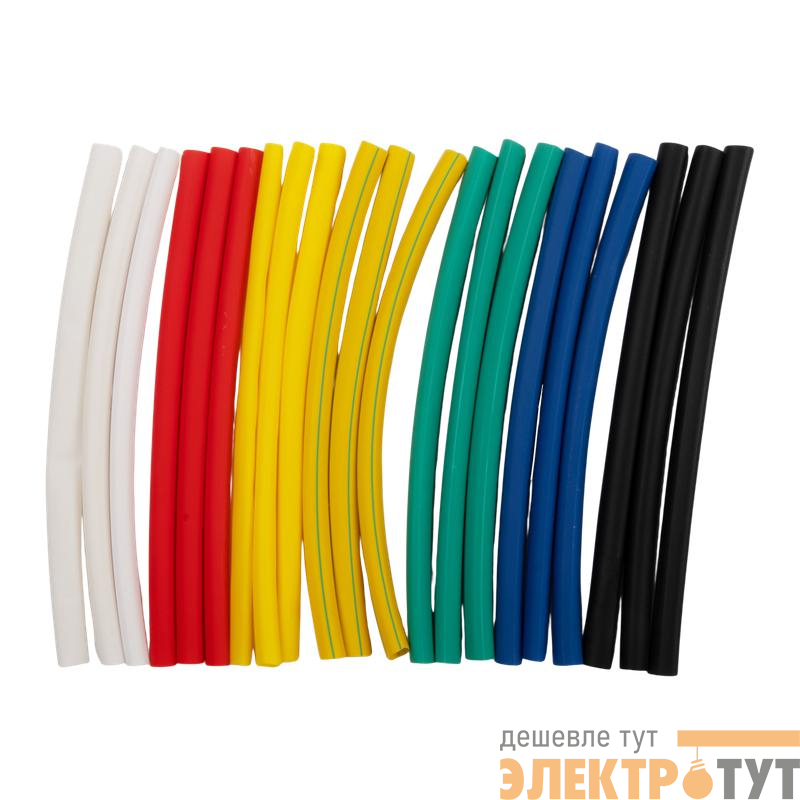 Трубка термоусадочная PTT 4/2-10-21 SET7 (ТУТнг 4/2) набор 7 цветов по 3шт 10см (уп.21шт) JazzWay 5075801