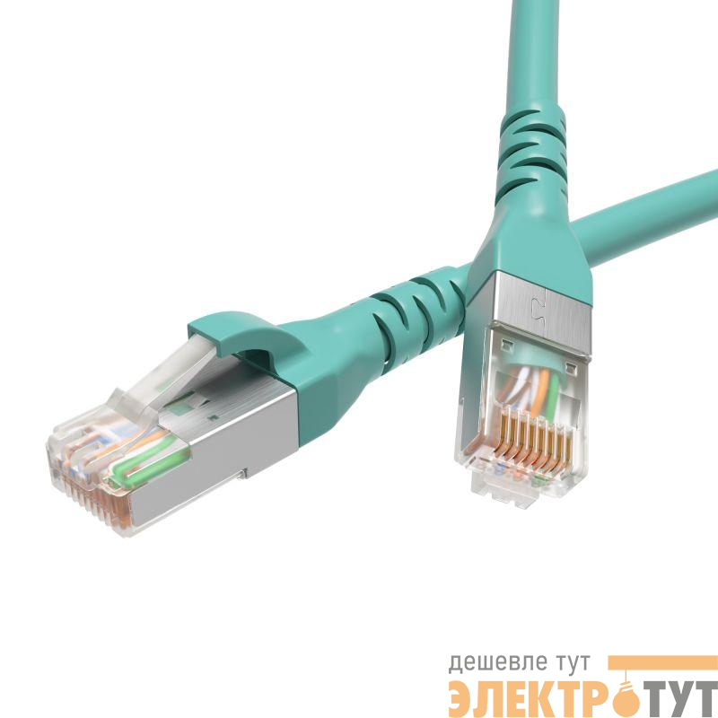 Патч-корд экранированный CAT6A S/FTP 4х2 LSZH 10м бирюз. DKC RN6ASF4500AQ