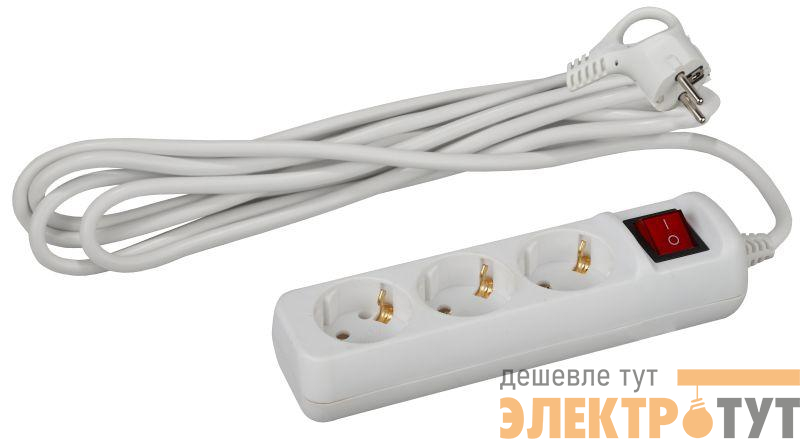 Удлинитель 3х3м с заземл. 16А IP20 U-3es-3m-3х1 ПВС 3х1 с выкл. Эра Б0028378